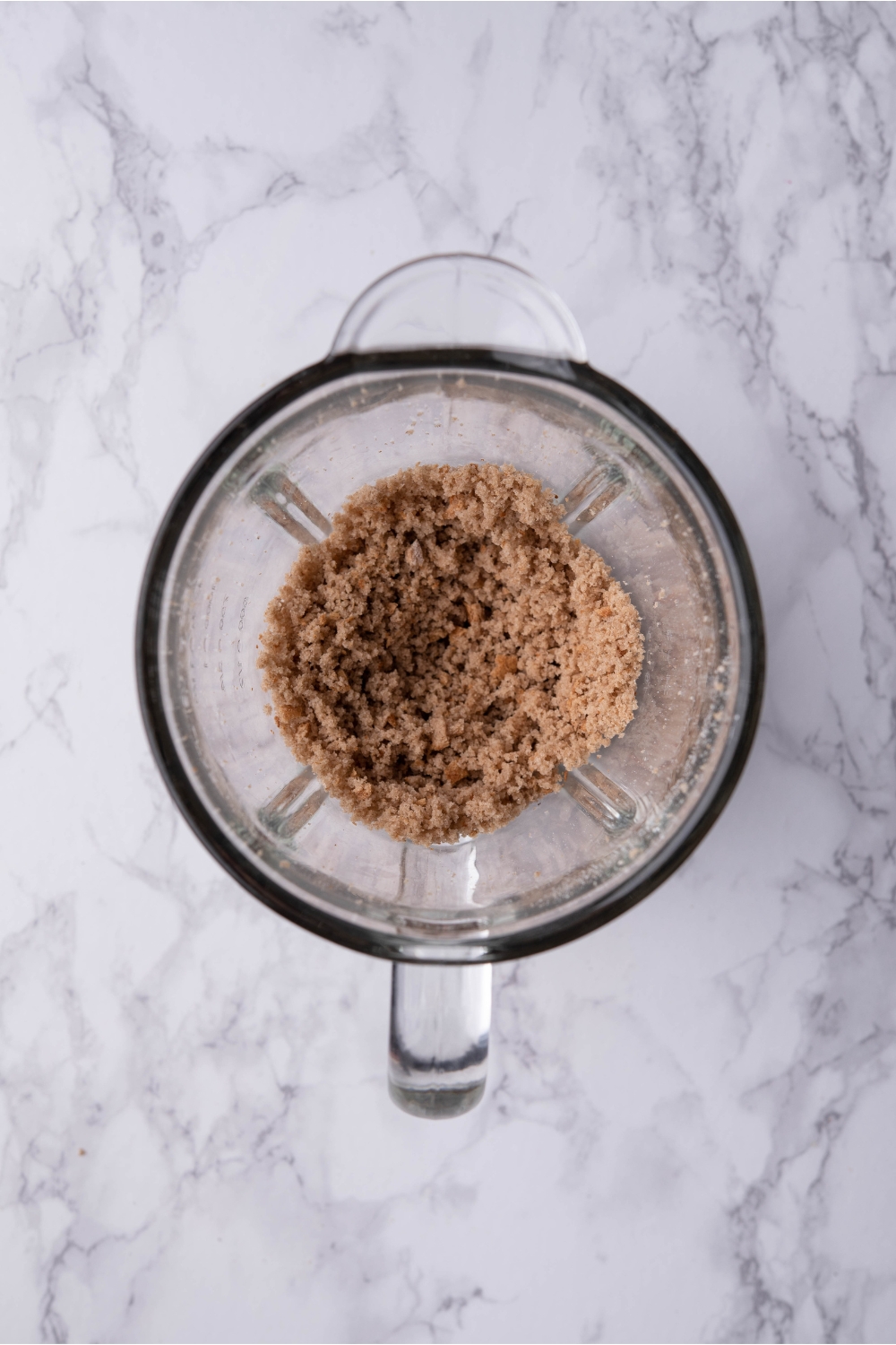 Food processor with bread crumbs.