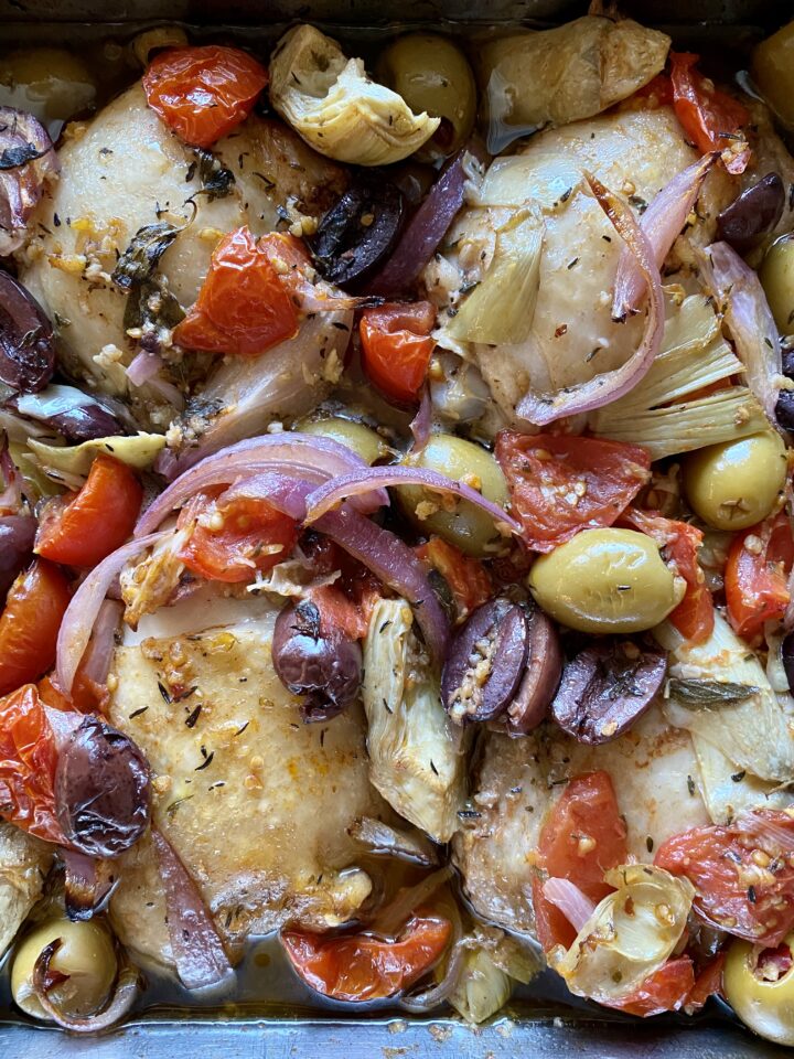 One Pan Roasted Greek Chicken ‘Salad’